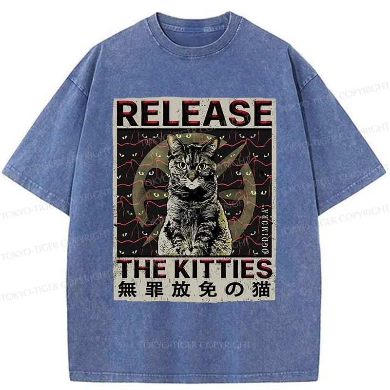 Tokyo-Tiger Release The Cat Washed T-Shirt