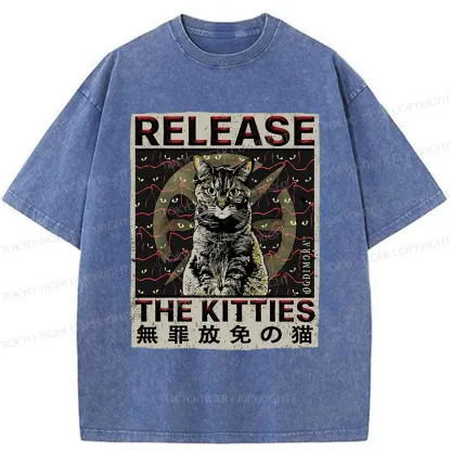 Tokyo-Tiger Release The Cat Washed T-Shirt