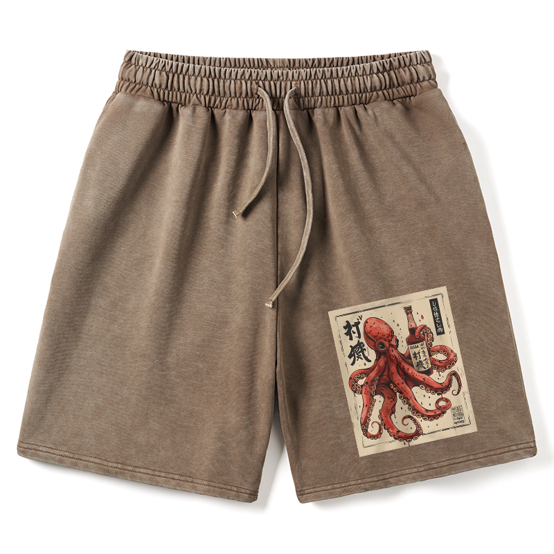 Tokyo-Tiger Osaka Saké Octopus Washed Shorts
