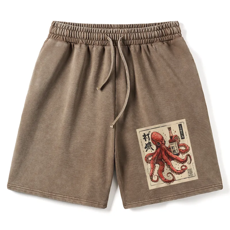 Tokyo-Tiger Osaka Saké Octopus Washed Shorts Sale
