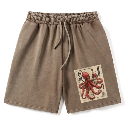 Tokyo-Tiger Osaka Saké Octopus Washed Shorts