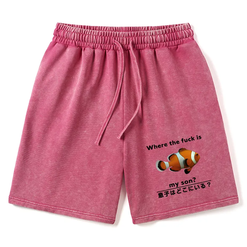 Tokyo-Tiger Fish Looking For Son Washed Shorts