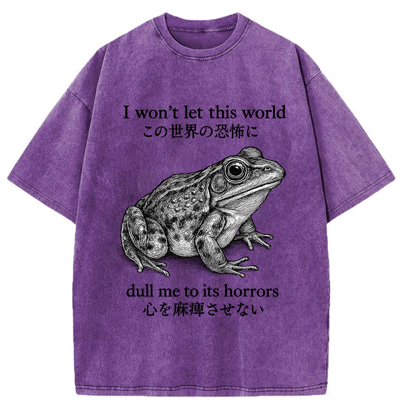 Tokyo-Tiger Funny Horrors Frog Meme  Washed T-Shirt