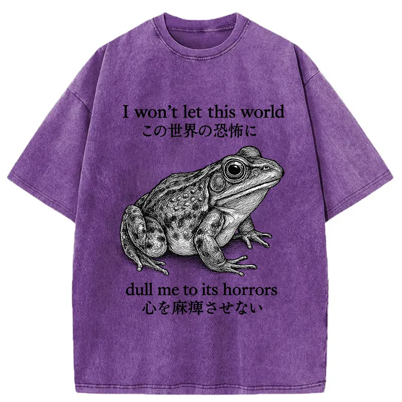 Tokyo-Tiger Funny Horrors Frog Meme  Washed T-Shirt
