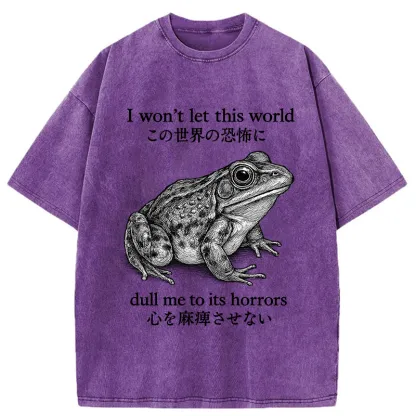 Tokyo-Tiger Funny Horrors Frog Meme  Washed T-Shirt