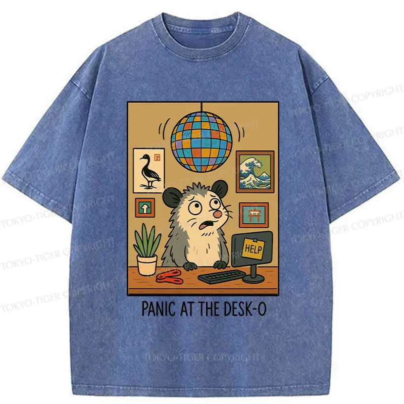 Tokyo-Tiger Panic In The Office Washed T-Shirt