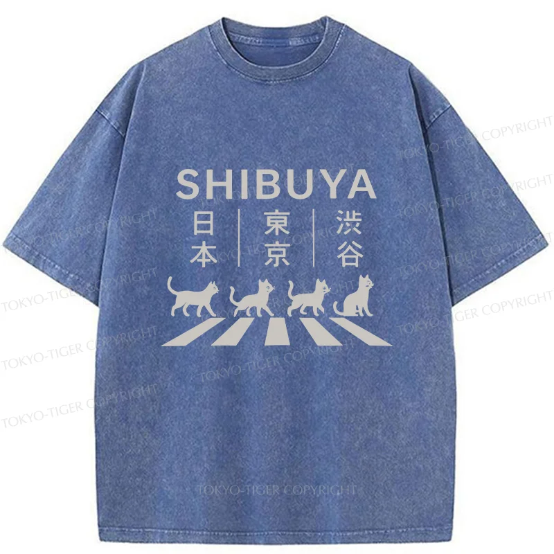 Tokyo-Tiger Shibuya Sidewalk Washed T-Shirt