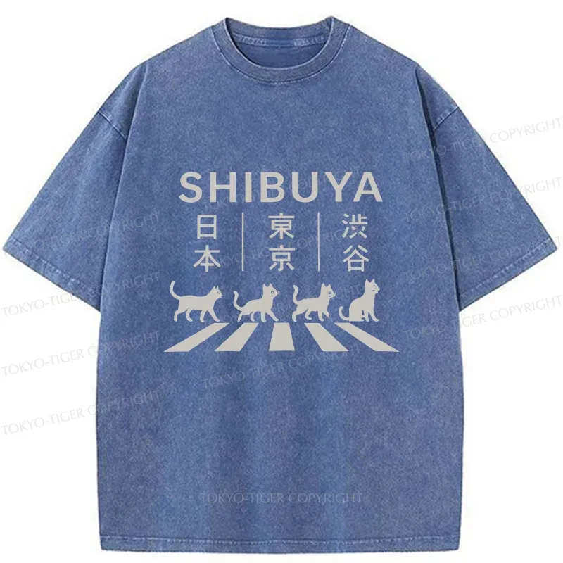 Tokyo-Tiger Shibuya Sidewalk Washed T-Shirt