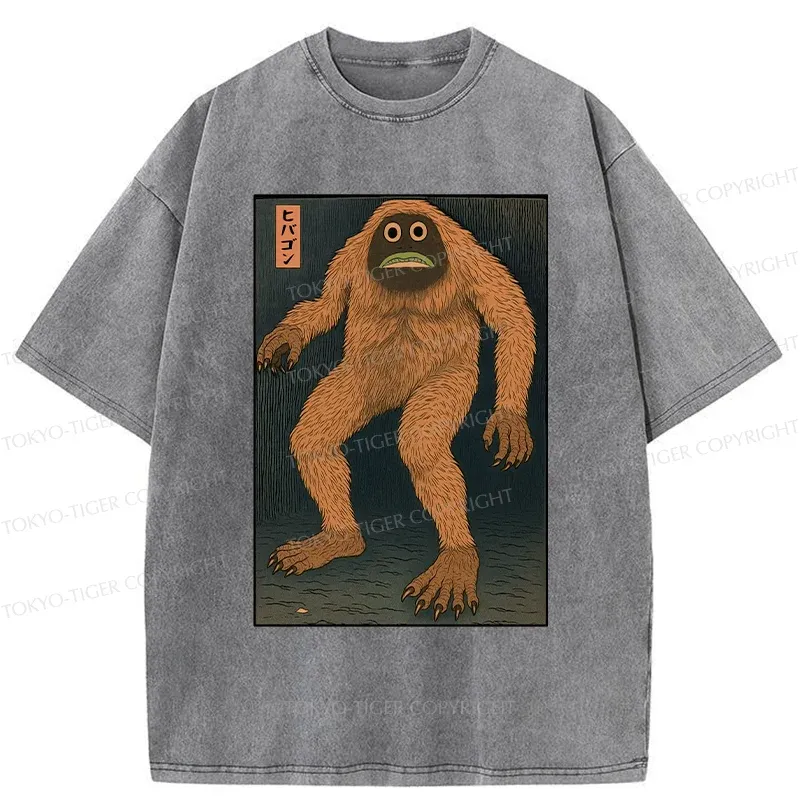 Tokyo-Tiger Japanese Long Hair Monster Washed T-Shirt