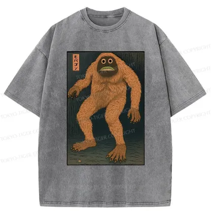 Tokyo-Tiger Japanese Long Hair Monster Washed T-Shirt