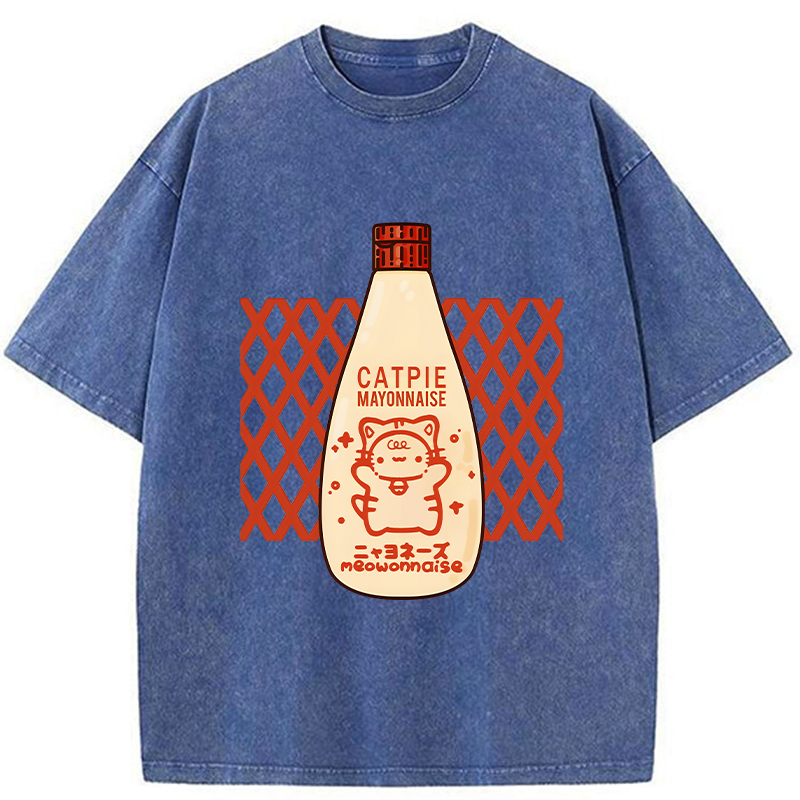 Tokyo-Tiger Catpie Mayonnaise Washed T-Shirt