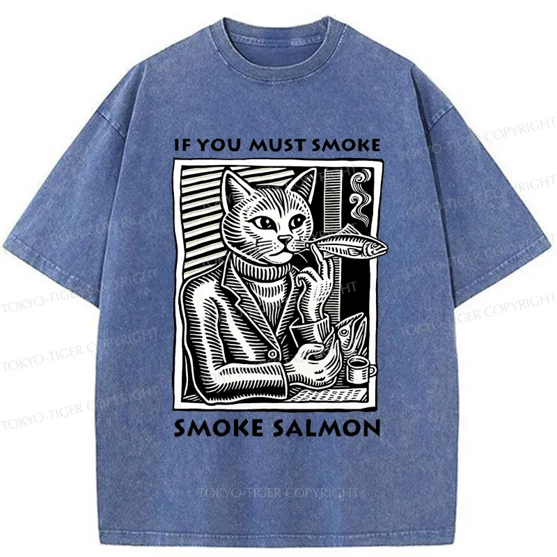 Tokyo-Tiger Elegant Cat Washed T-Shirt