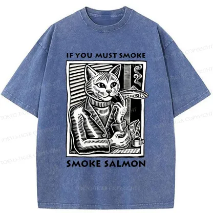 Tokyo-Tiger Elegant Cat Washed T-Shirt