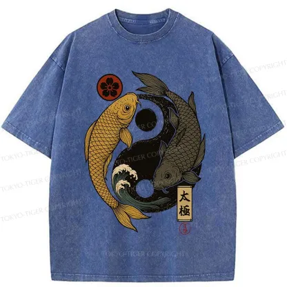 Tokyo-Tiger Yin Yang Koi Washed T-Shirt