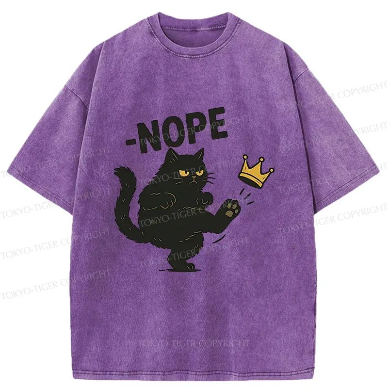 Tokyo-Tiger Cat Kicking The Crown Washed T-Shirt