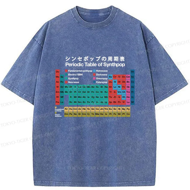 Tokyo-Tiger Music Periodic Table Washed T-Shirt