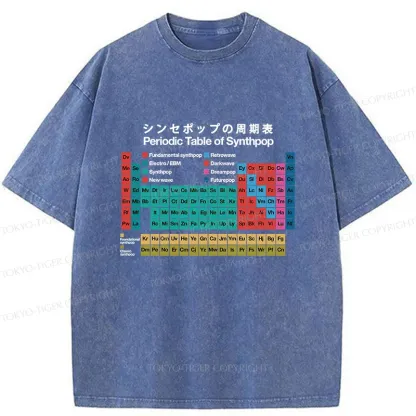 Tokyo-Tiger Music Periodic Table Washed T-Shirt
