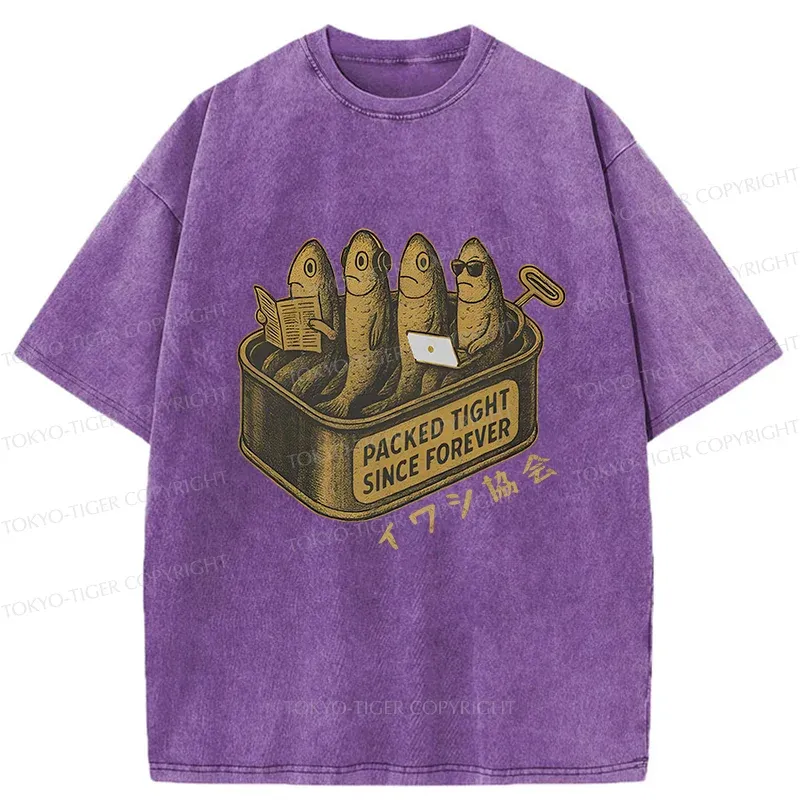 Tokyo-Tiger Sardines Office Worker Washed T-Shirt