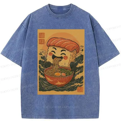Tokyo-Tiger Sushi And Ramen Washed T-Shirt