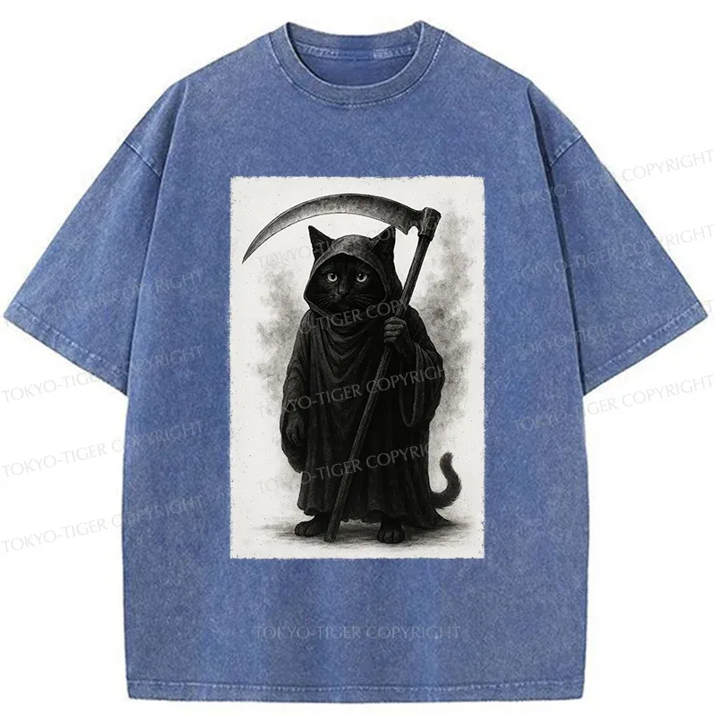 Tokyo-Tiger Death Cat Washed T-Shirt