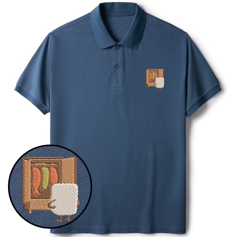 Tokyo-Tiger Sushi Pick Out Clothes Embroidered Polo T-Shirt