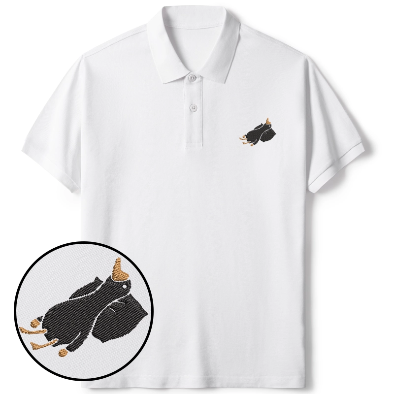 Tokyo-Tiger Sleeping Goose Embroidered Polo T-Shirt