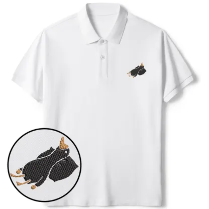 Tokyo-Tiger Sleeping Goose Embroidered Polo T-Shirt