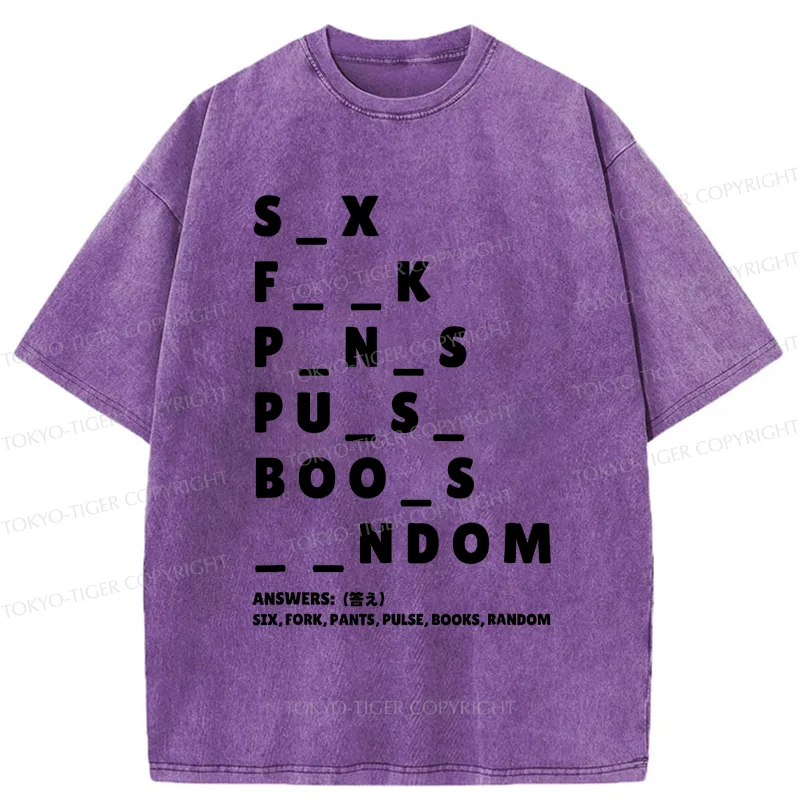 Tokyo-Tiger Fill In The Blanks Washed T-Shirt