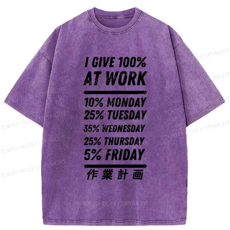 Tokyo-Tiger Work Plan Washed T-Shirt