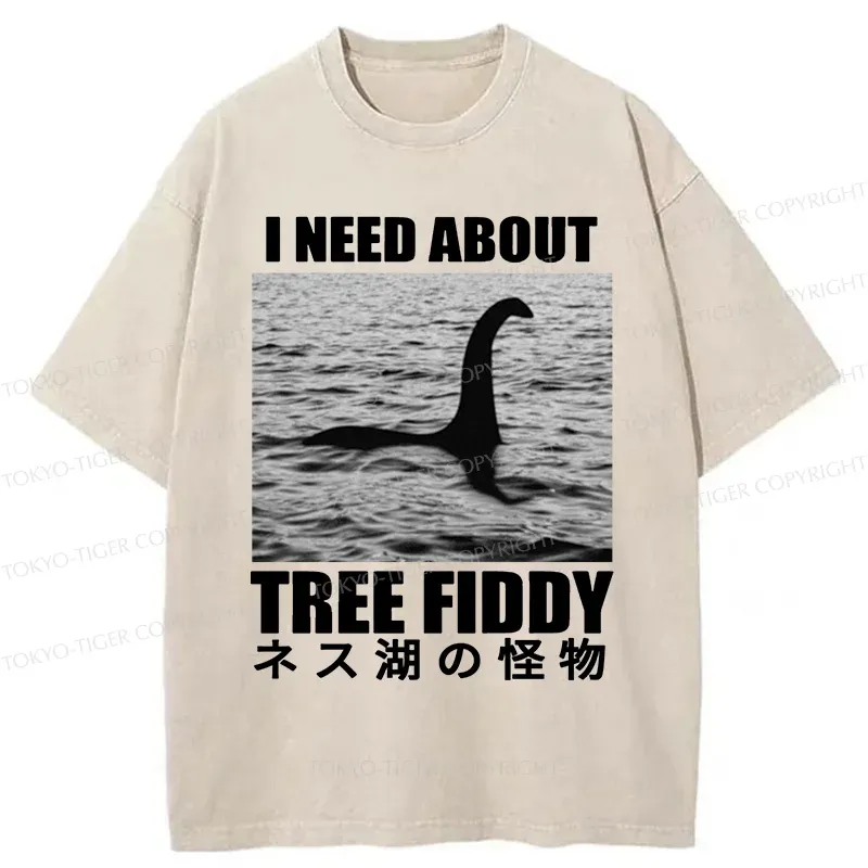 Tokyo-Tiger Loch Ness Monster Joke Washed T-Shirt