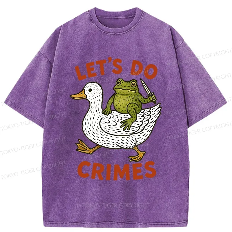 Tokyo-Tiger Frog Ready To Commit Crime Washed T-Shirt