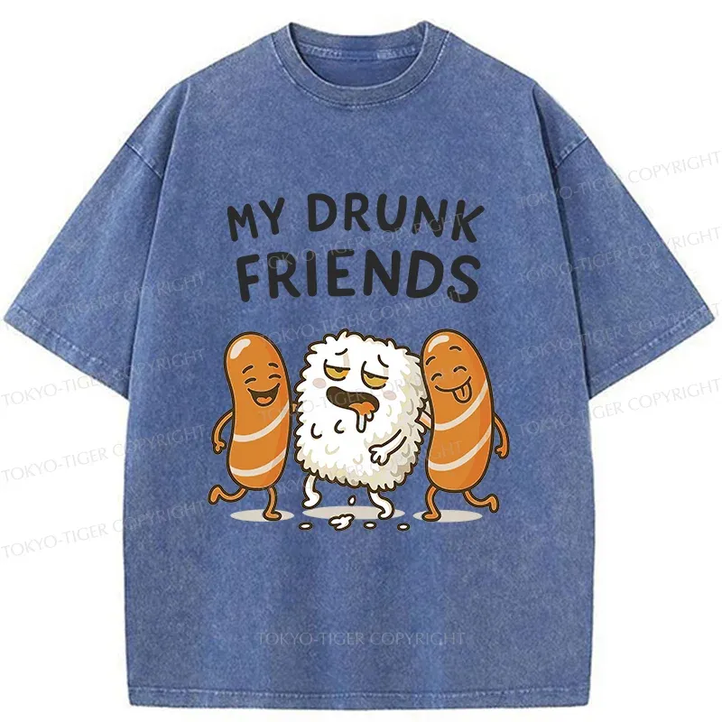 Tokyo-Tiger Drunk Sushi Washed T-Shirt