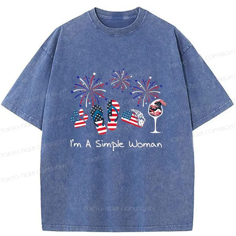 Tokyo-Tiger Celebrate Independence Day Washed T-Shirt