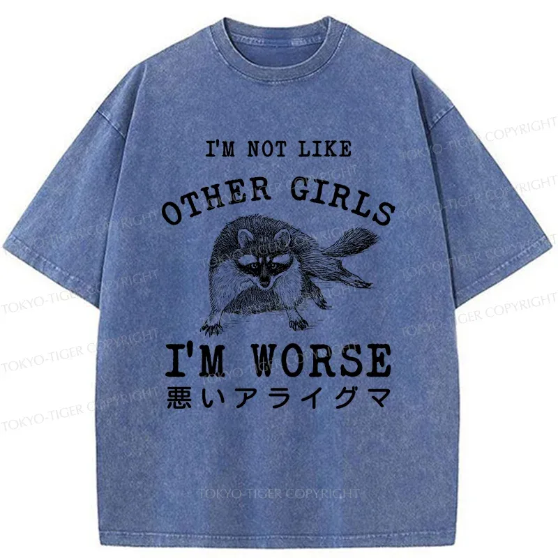 Tokyo-Tiger Bad Raccoon Funny Washed T-Shirt