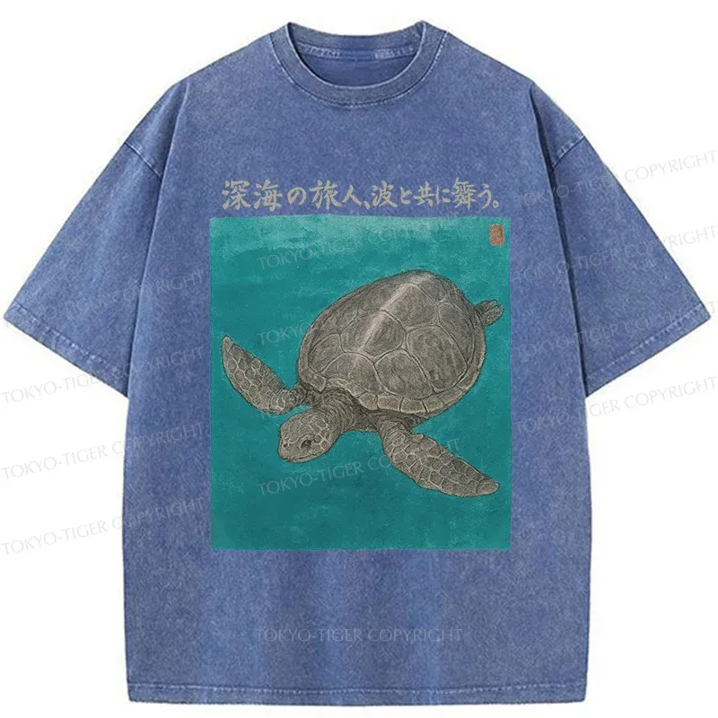 Tokyo-Tiger Deep Sea Turtle Washed T-Shirt