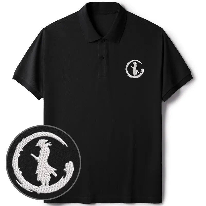 Tokyo-Tiger Japanese Samurai Embroidered Polo T-Shirt