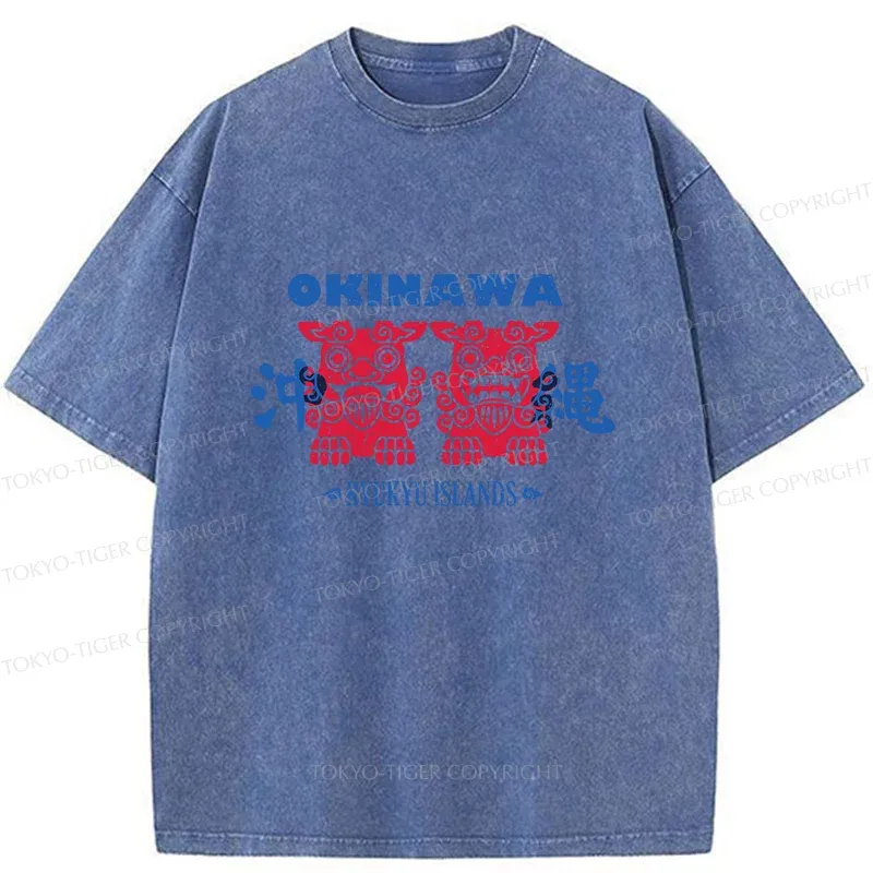 Tokyo-Tiger Okinawa Mascot Washed T-Shirt