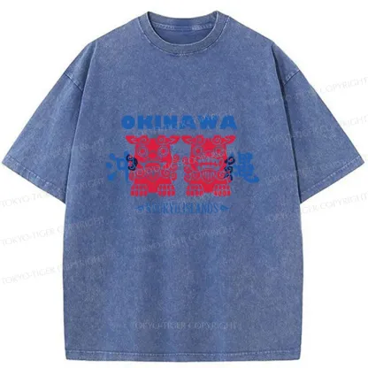Tokyo-Tiger Okinawa Mascot Washed T-Shirt