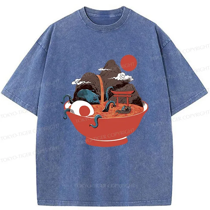 Tokyo-Tiger Retro Ramen Washed T-Shirt