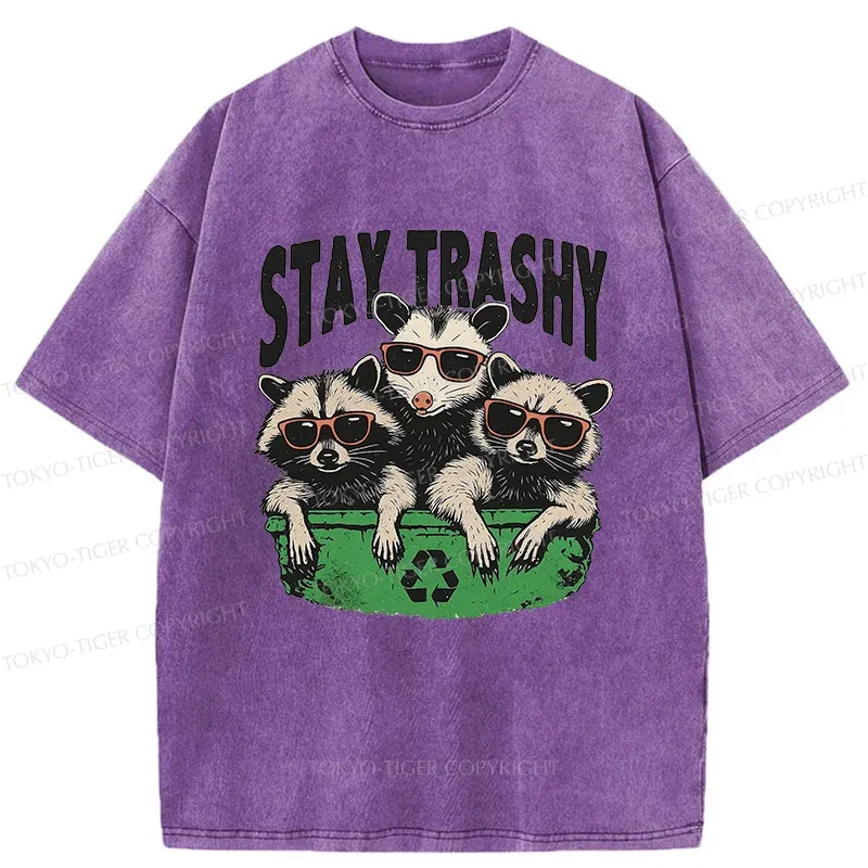 Tokyo-Tiger Stay Trashy Washed T-Shirt