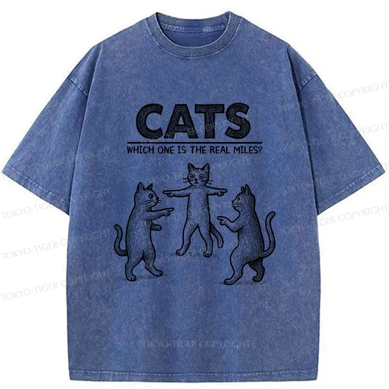Tokyo-Tiger Which One Is The Real Miles? Washed T-Shirt