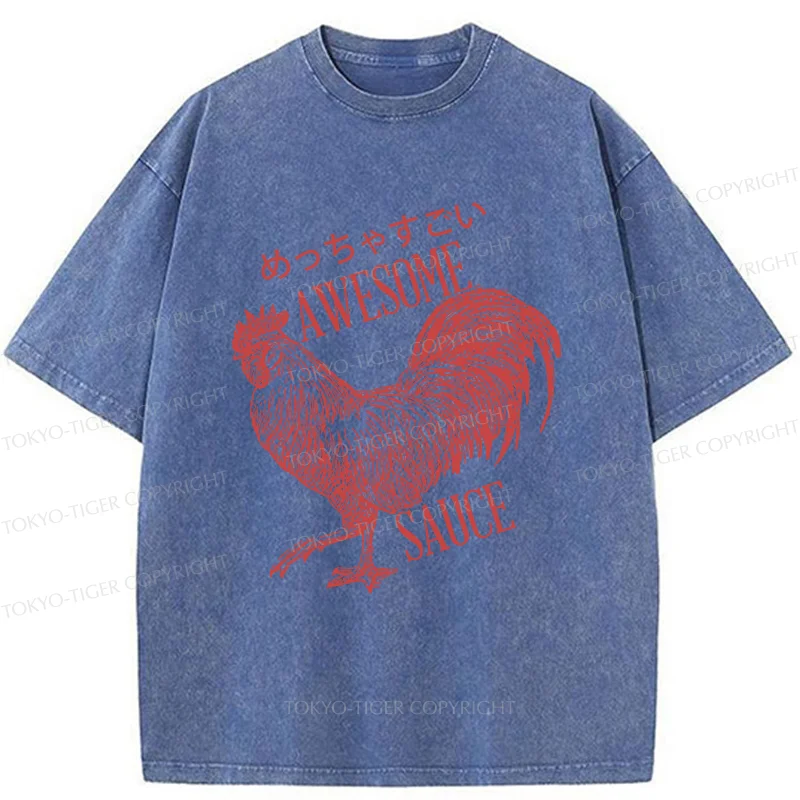Tokyo-Tiger Excited Chicken Washed T-Shirt