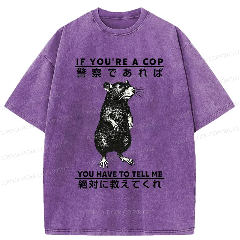 Tokyo-Tiger Funny Mouse Japan Washed T-Shirt