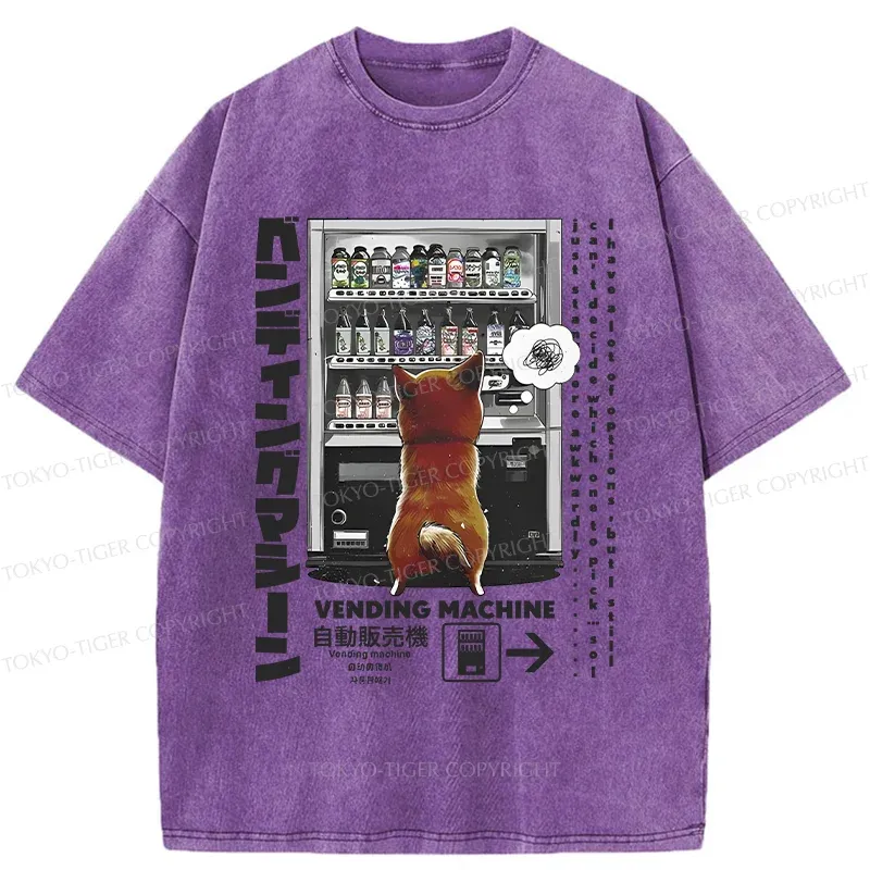 Tokyo-Tiger Japanese Vending Machine Washed T-Shirt