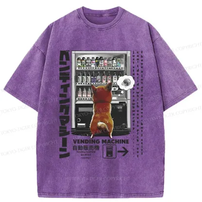 Tokyo-Tiger Japanese Vending Machine Washed T-Shirt