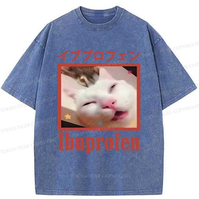 Tokyo-Tiger Cat Took Ibuprofen Washed T-Shirt