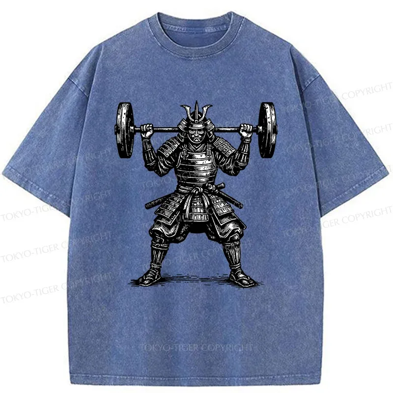Tokyo-Tiger Warrior Weightlifting Washed T-Shirt