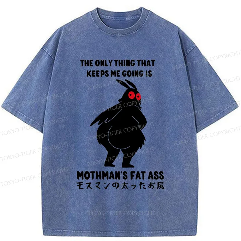 Tokyo-Tiger Funny Mothman Washed T-Shirt