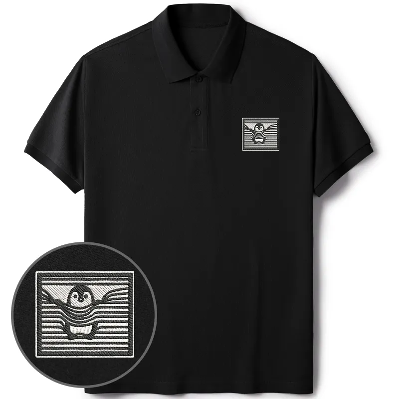 Tokyo-Tiger Kawaii Penguin Embroidered Polo T-Shirt