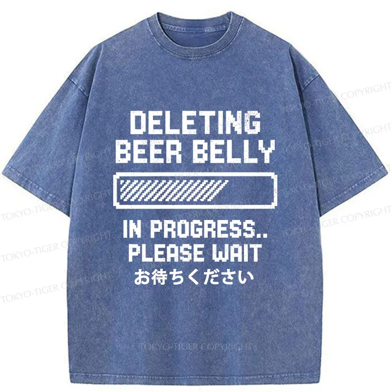 Tokyo-Tiger Removing Beer Delly Washed T-Shirt